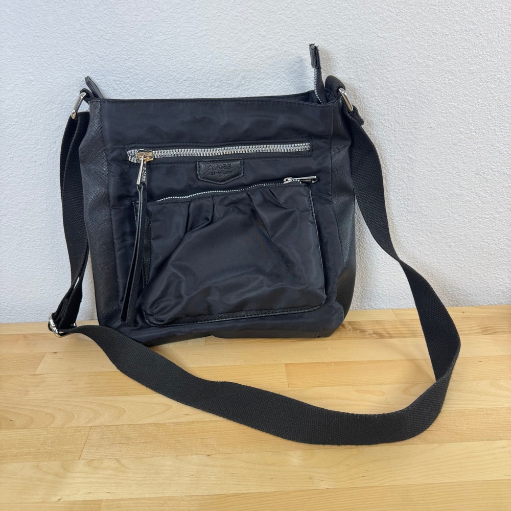 Aimee Kestenberg Black Nylon Crossbody Messenger Bag Adjustable‎ Strap